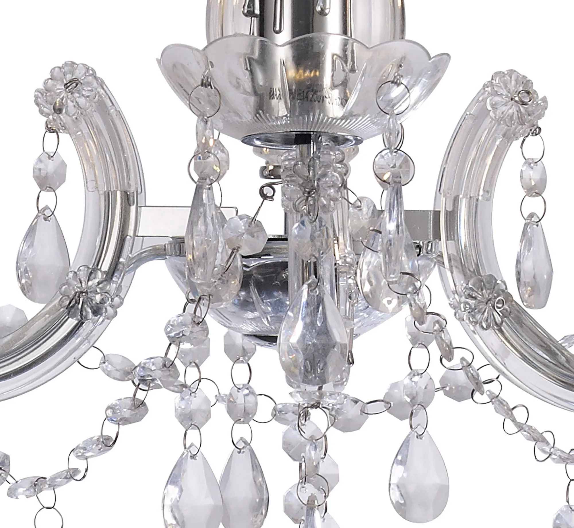 Floria Acrylic Chandelier 3 Light Polished Chrome D0416  Deco Floria